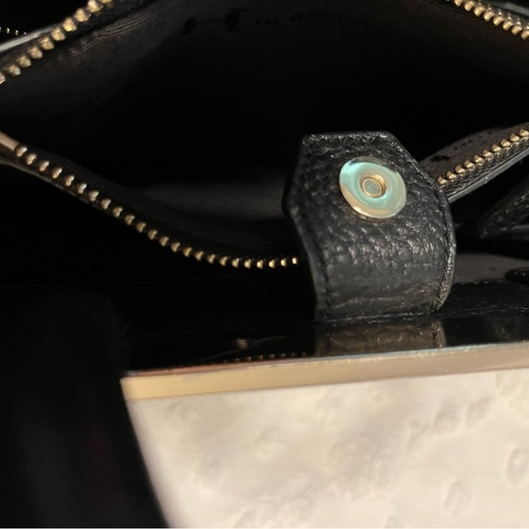 Halston Heritage Black Small Scale Tote Satchel Purse Bag - Picture 7 of 11